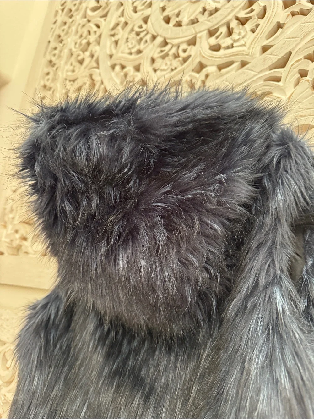 GAP Faux Fur Vest with Plush Collar